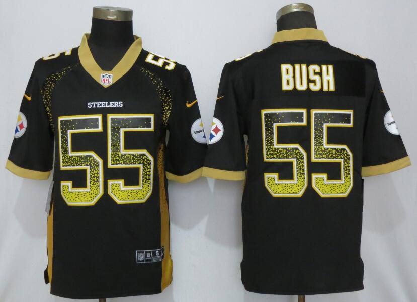 Men Pittsburgh Steelers #55 Bush Black Nike Vapor Untouchable Drift Fashion NFL Jerseys->pittsburgh steelers->NFL Jersey